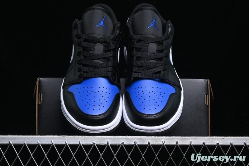 Nike Air Jordan 1 Low Retro Basketball Shoes Black Blue - 553558-042