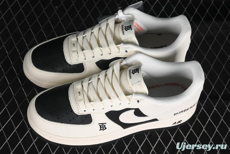 Nike Air Force 1 '07 Low Burberry Collaboration - Black White Patchwork Casual Sneakers - BB8588-227