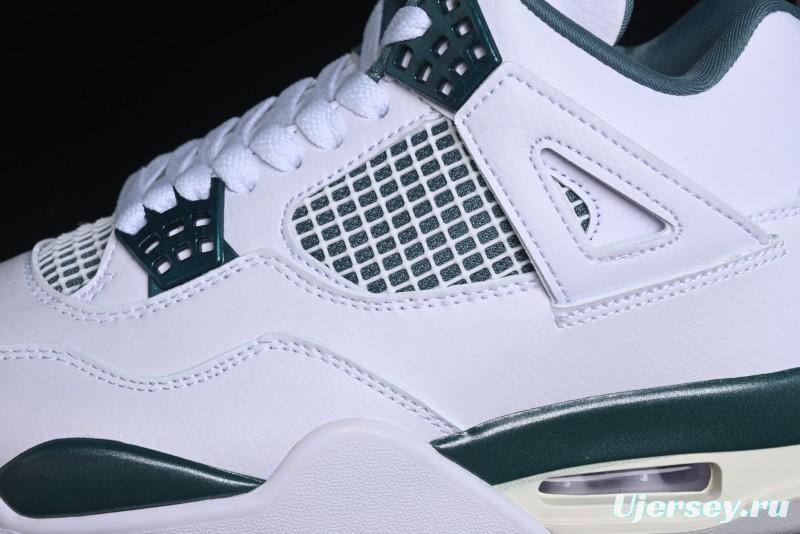 Nike Air Jordan 4 Retro Sneakers in White, Oxidized Green and Neutral Grey - AQ8138-103