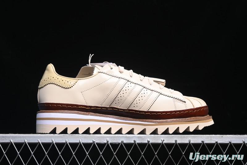 Adidas Superstar Clot Collaboration JQ6117 Preppy Style Shell Toe Casual Sneakers with Perforated Leather Upper - JQ6117