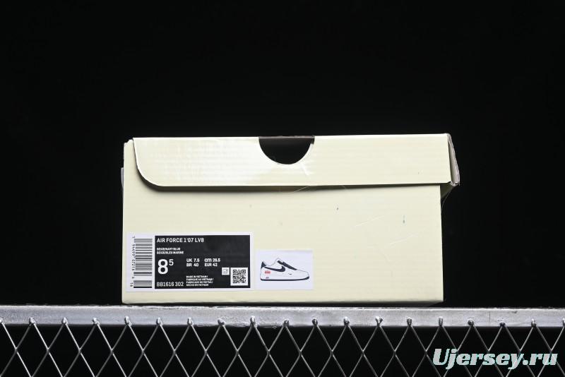 Nike Air Force 1 '07 Low Stone Island x Supreme Collaboration - Navy Blue & Off-White Low-Top Casual Sneakers - BB1616-302