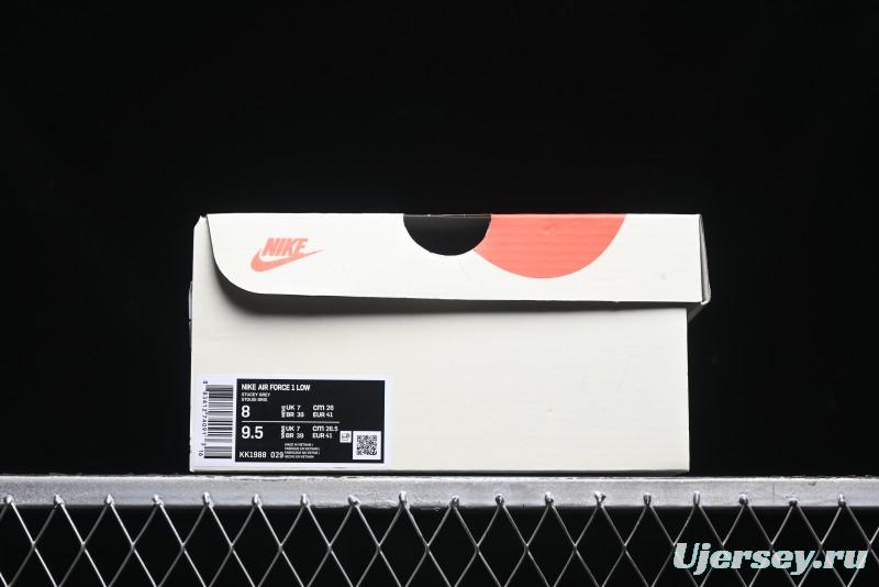 Nike Air Force 1 '07 Low Chrome Hearts Collaboration - Moss Green White Low-Top Casual Sneakers - KK1988-029