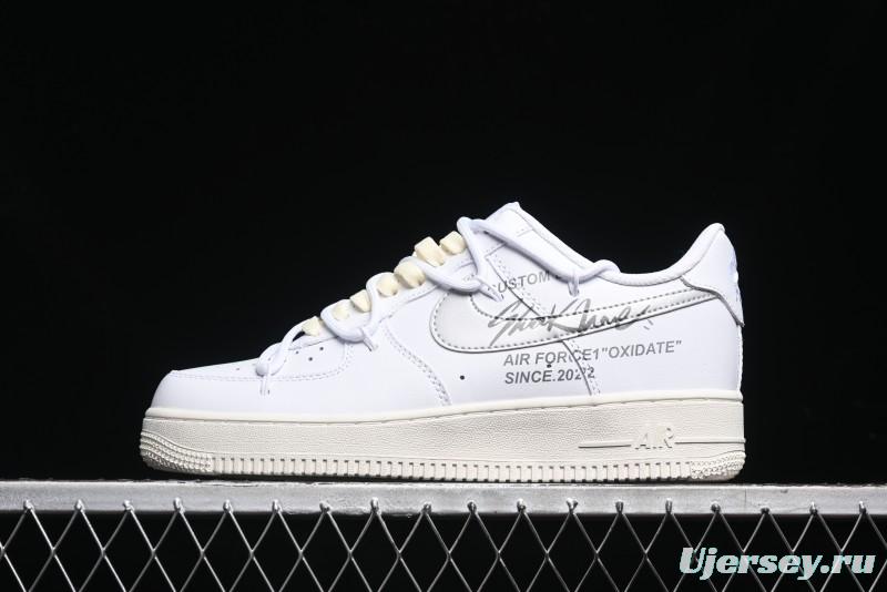 Nike Air Force 1 '07 Low Silver Hook Off-White Style Casual Sneakers - ZH0316-049