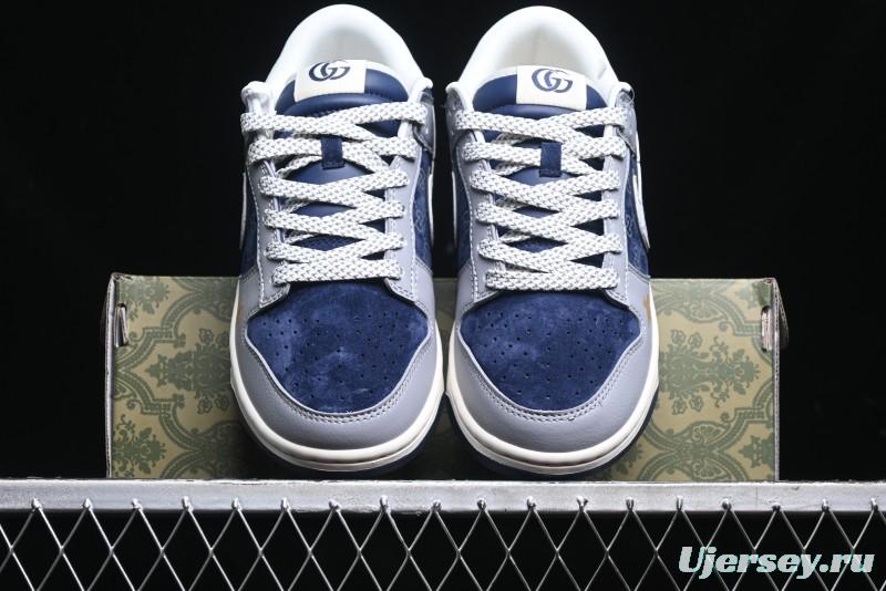 Nike SB Dunk Low Gucci Collaboration - Small Bee Pattern White Swoosh Anniversary High-End Custom Low-Top Casual Sneakers - FC1688-195