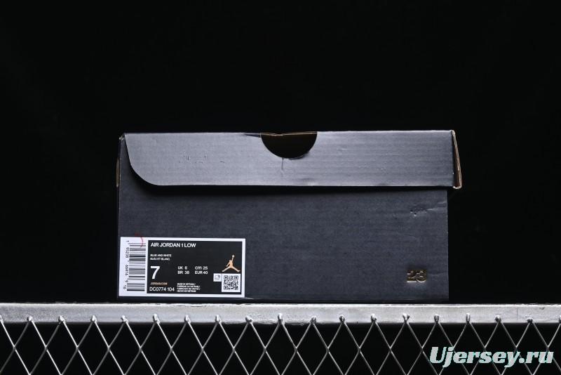 Nike Air Jordan 1 Low AJ1 White Blue Low-Top Casual Sneakers - DC0774-104