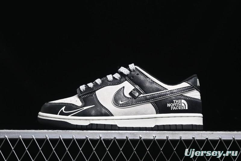 Nike SB Dunk Low The North Face Series - High Gloss Black Swoosh Anniversary Custom Low-Top Casual Skate Shoes - DJ2024-047