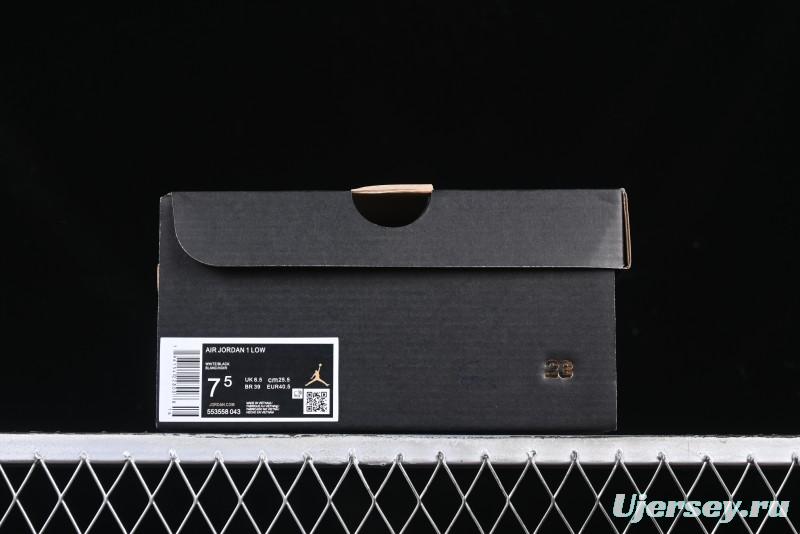 Nike Air Jordan 1 Low Retro Basketball Shoes in Black and White - 553558-043