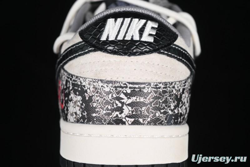 Nike SB Dunk Low Year of the Snake Series Strap Black Swoosh Custom High-End Low-Top Casual Skate Shoes - YX5066-273