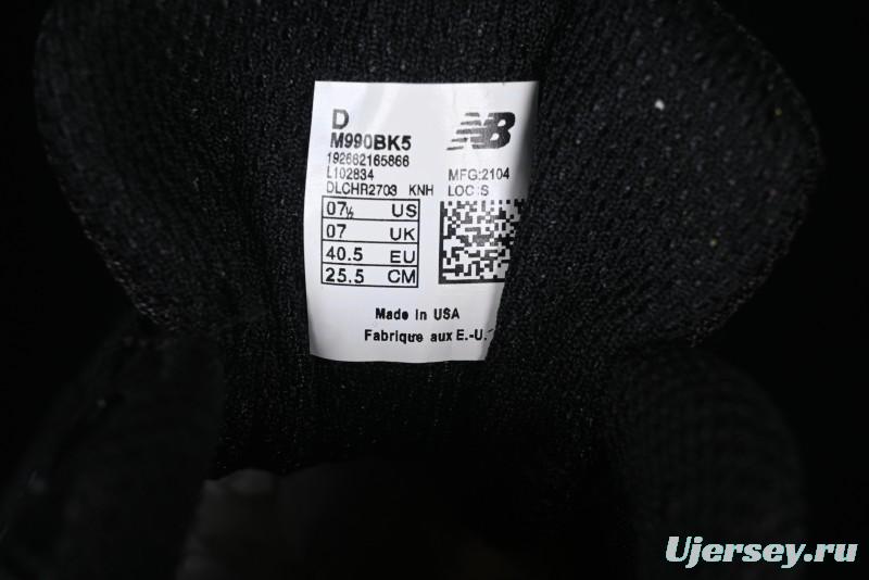 New Balance 990 Series Premium Made in USA Retro Running Shoes - M990BK5