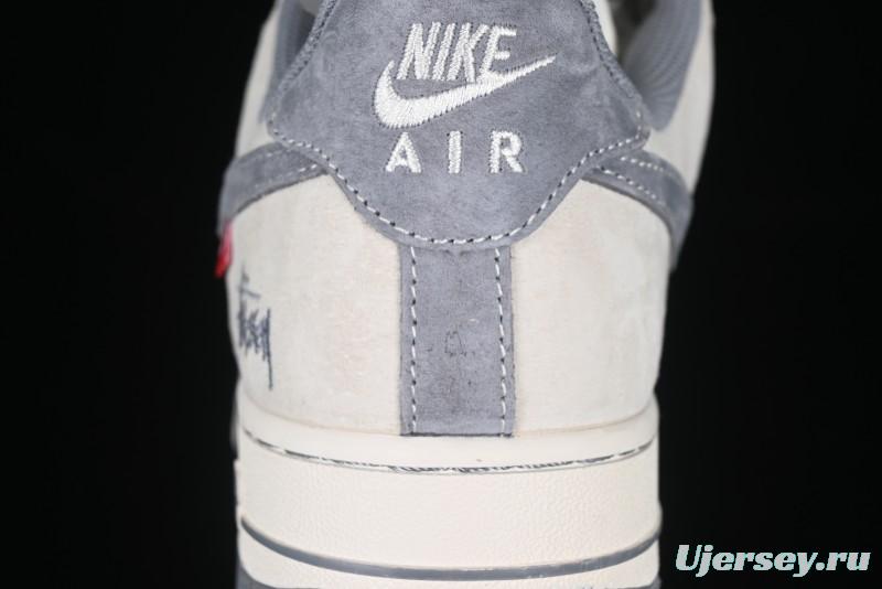 Nike Air Force 1 '07 Low Stussy Collaboration Dual-Tone Beige Low-Top Casual Sneakers - SJ6698-024