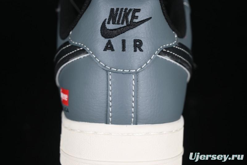 Nike Air Force 1 '07 Low Supreme Collaboration Sneakers in Blue Grey - XZ6188-385