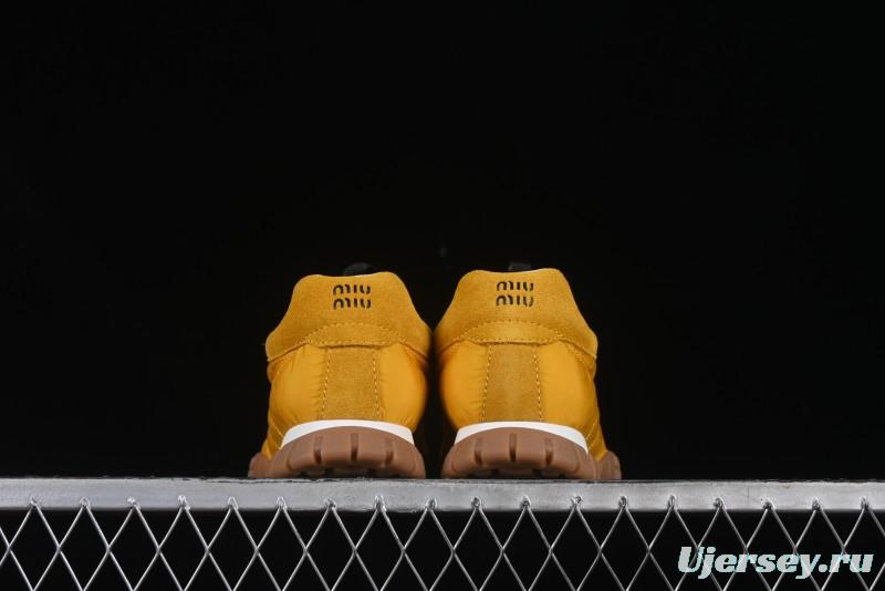 Miu Miu Suede Round Toe Lace-Up Women's Low-Top Casual Shoes - 99D4