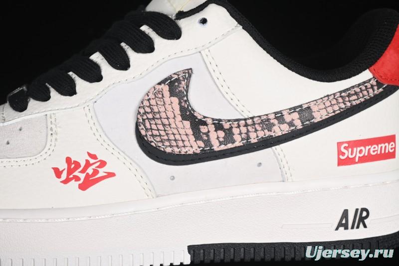 Nike Air Force 1 '07 Low Supreme Snake Year Limited Edition Basketball Shoes with Python Swoosh - DM6688-026