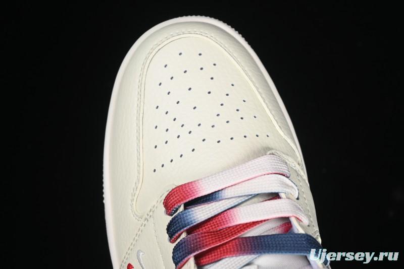 Nike Air Jordan 1 Low AJ1 Gucci Collaboration Beige Blue Swoosh Retro Basketball Shoes - FC1688-198