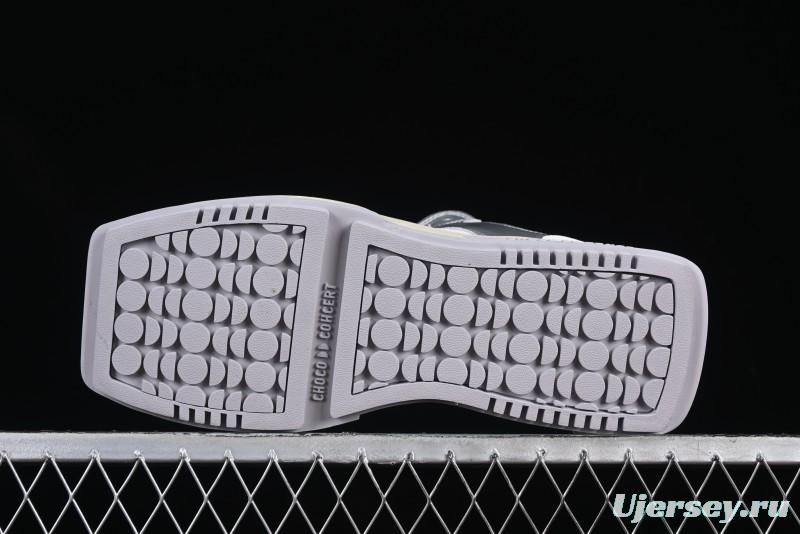 Choco Concert Leather Asymmetrical Fashion Sneakers Silver White - AJE5