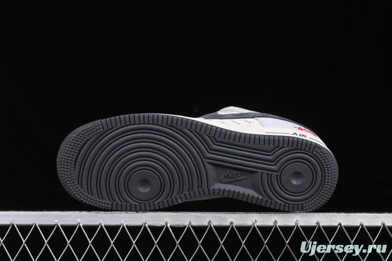 Nike Air Force 1 '07 Low Stussy Collaboration Pig Skin Swoosh Logo Low-Top Casual Sneakers - XS1958-501