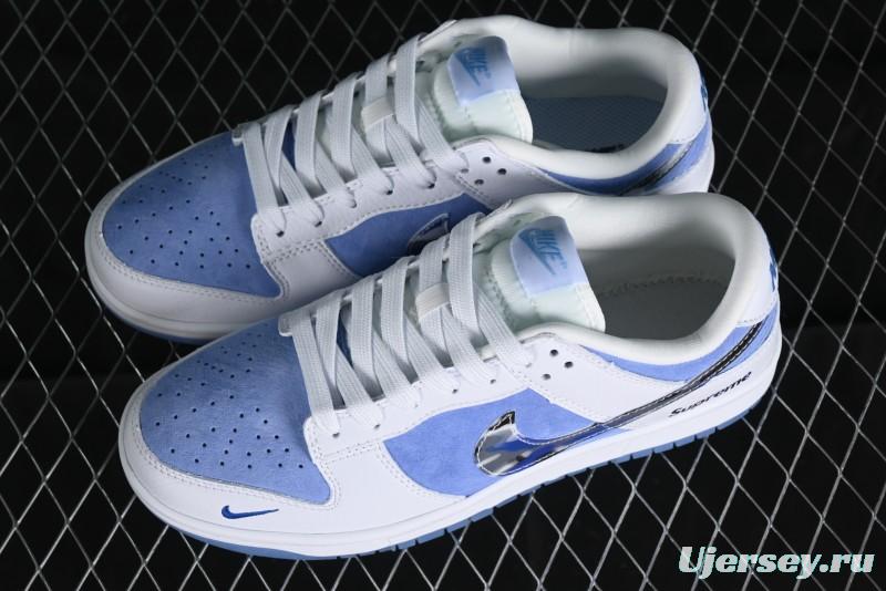 Supreme x Nike SB Dunk Low Royal Blue Anniversary High-End Custom Casual Skate Shoes - JH8039-936
