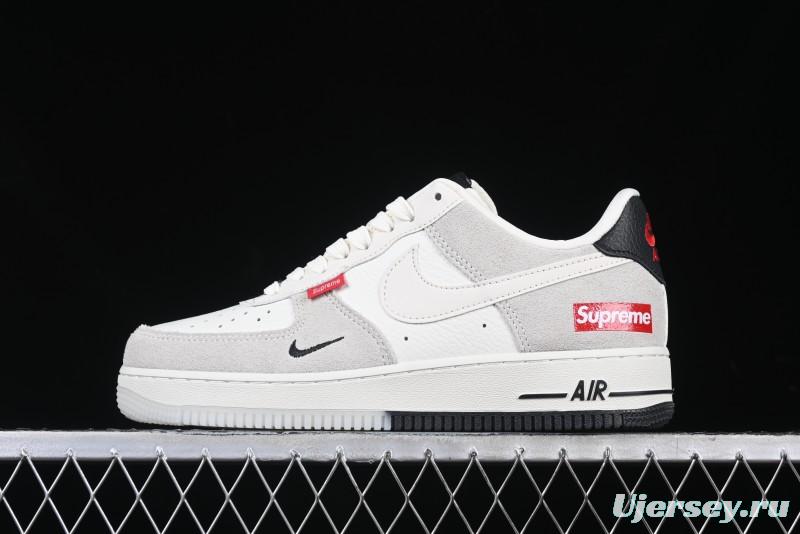 Nike Air Force 1 '07 Low Supreme Collaboration - Beige Grey Woven Label Casual Sneakers - CH6336-517