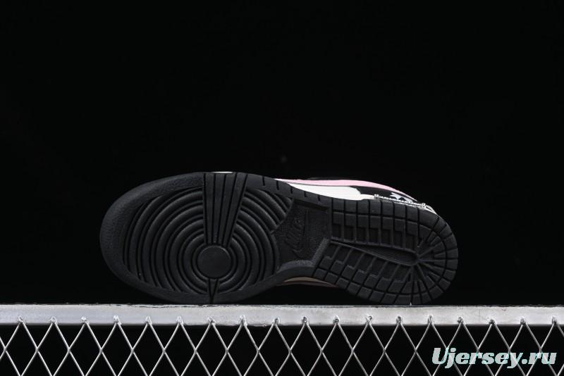 Nike SB Dunk Low Butterfly Bow Black White Pink Low-Top Casual Skate Shoes - BP1220-009