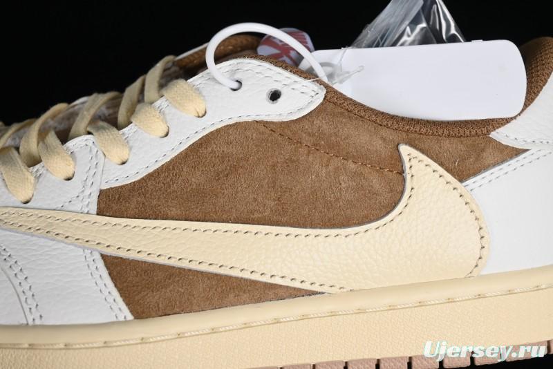 Nike Travis Scott x Air Jordan 1 Low OG AJ1 Reverse Swoosh Sneakers - DM7866-106