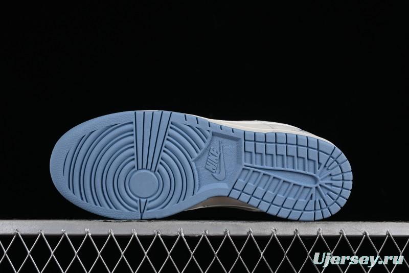 Nike SB Dunk Low LV Collaboration - Double Swoosh Beige Blue Anniversary High-End Custom Low-Top Casual Skate Shoes - XX2025-308