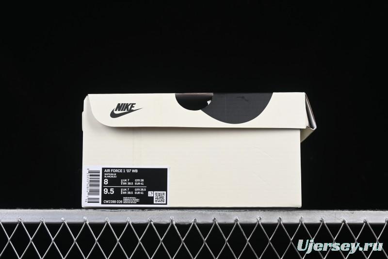 Nike Air Force 1 '07 Low Casual Sneakers with White & Blue Swoosh - CW2288-026