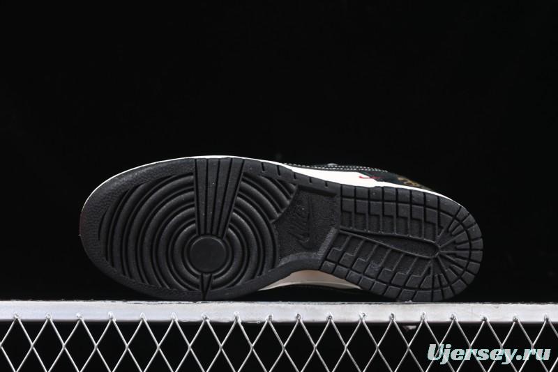 Nike SB Dunk Low Supreme Year of the Snake Limited Edition Black Snake Print Low-Top Casual Sneakers - XS1086-016