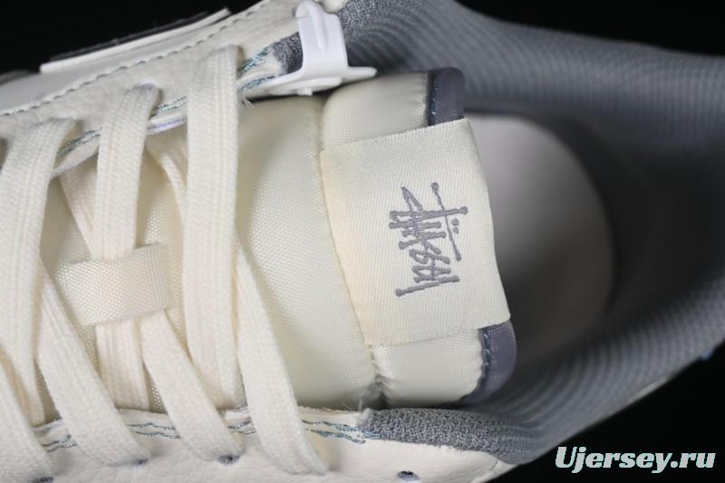 Nike Air Force 1 '07 Low Stussy Collaboration Light Grey Blue Sole Low-Top Casual Sneakers - XS1958-517