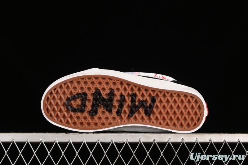 Vans Classics Knu Skool Retro Sneakers with Embroidered Graffiti Design and Thick Tongue - VN000CS00ZB