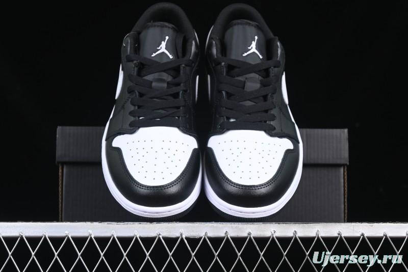 Nike Air Jordan 1 Low Retro Basketball Shoes in Black and White - 553558-043