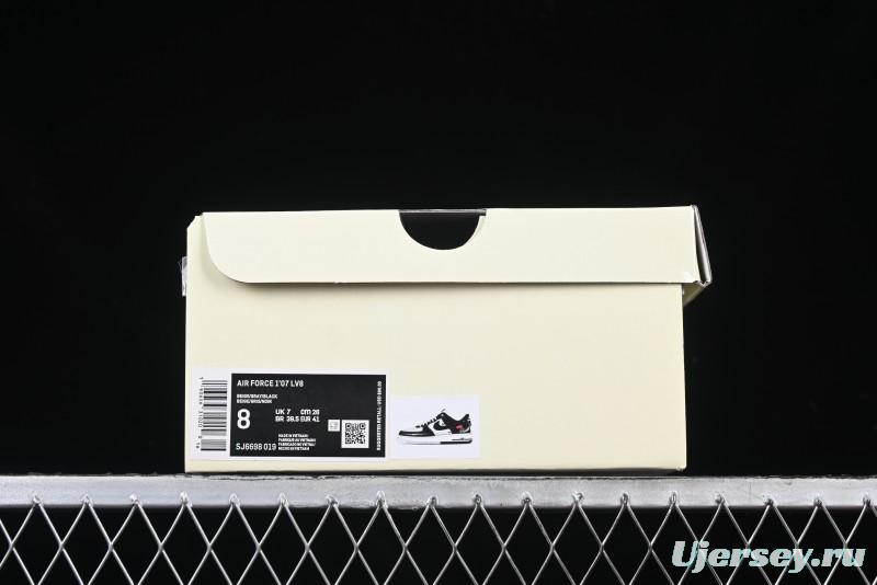 Nike Air Force 1 '07 Low Supreme Champion Collaboration Beige Black Mini Swoosh Casual Sneakers - SJ6698-019