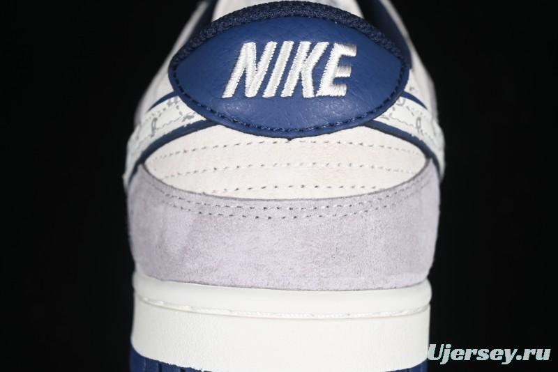 Nike SB Dunk Low MLB Collaboration Embroidered Blue Logo Anniversary Custom Low-Top Casual Skate Shoes - DJ2024-092