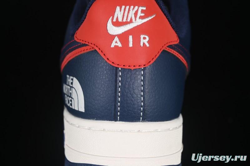 Nike Air Force 1 '07 Low The North Face Collaboration Blue Red Double Swoosh Casual Sneakers - XS1958-521