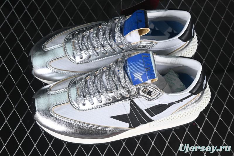 Golden Goose Marathon Silver Comfortable Low-Top Lifestyle Sneakers - X.E5