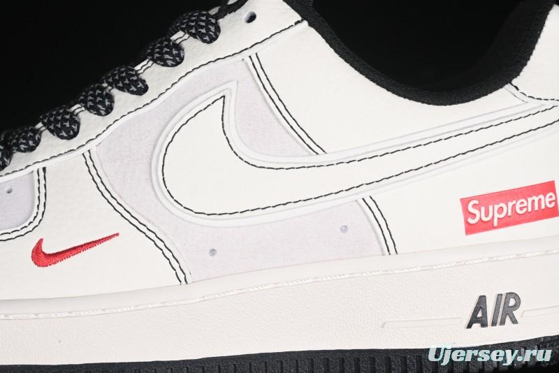 Nike Air Force 1 '07 Low Supreme Collaboration Casual Sneakers with Full-Length Air Cushion - BB7518-012