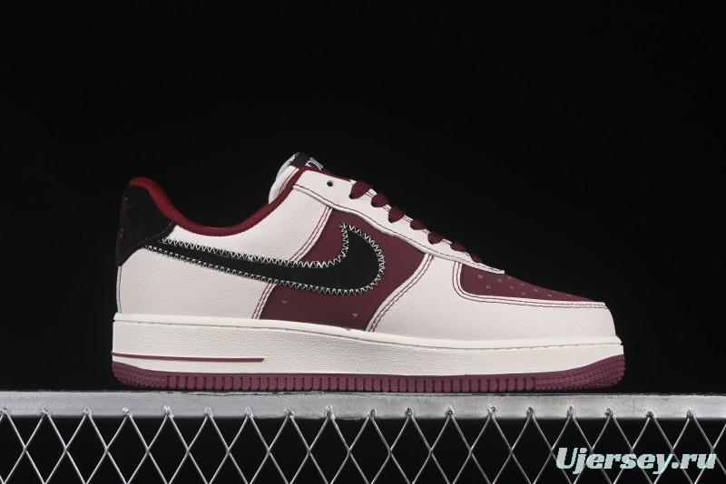 Nike Air Force 1 '07 Low Dior Collaboration Burgundy Low-Top Casual Sneakers - KK1988-046