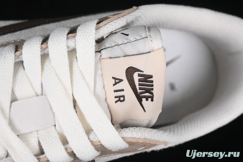 Nike Travis Scott x Fragment Design x Air Jordan 1 Low OG SP AJ1 Snake Year Limited Brown Snake Print Low Top Casual Sneakers - DM7866-074