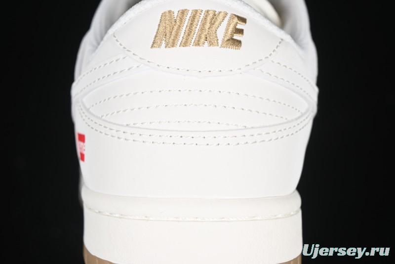 Nike SB Dunk Low Supreme Collaboration Two-Tone Khaki Anniversary High-End Custom Low-Top Casual Skate Shoes - BB8675-111