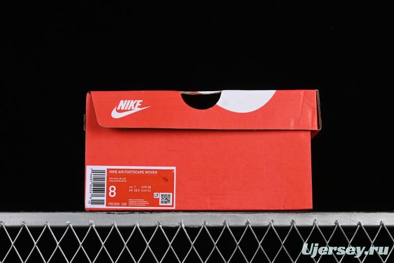 Nike Air Footscape Woven Asymmetrical Weave Slip-Resistant Low-Top Lifestyle Casual Shoes - FB1959-100