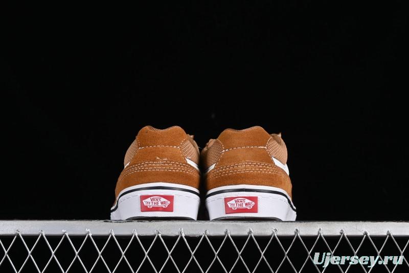 Vans Caldrone Classic American Retro Skate Shoes in Brown Orange - VN000CXZ1OU