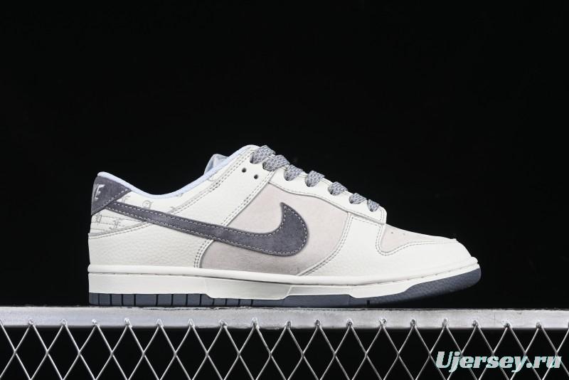 Nike SB Dunk Low Chrome Hearts Collaboration Cross Print Grey Swoosh Anniversary Custom Low-Top Casual Sneakers - DJ2024-064