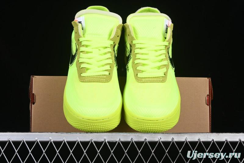 Nike Off White x Air Force 1 Low OW Collaboration Transparent Yellow Sneakers - AO4606-700