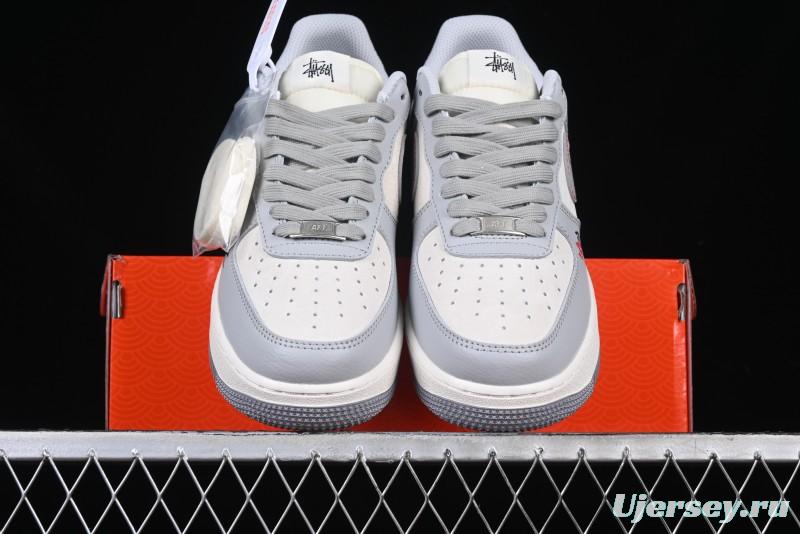 Nike Air Force 1 '07 Low Stussy Lunar New Year Snake Limited Edition Grey Snake Low-Top Casual Sneakers - DM6688-027