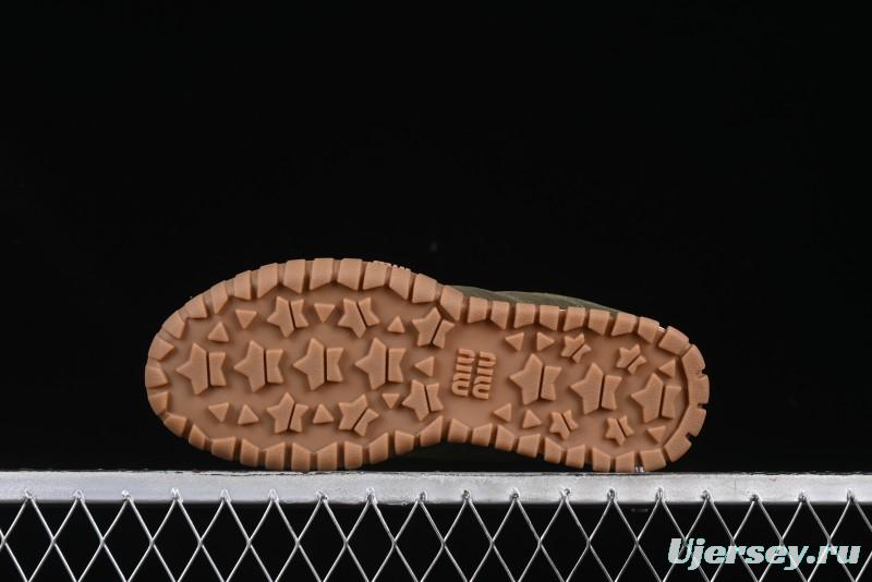 Miu Miu Suede Round Toe Lace-Up Low Top Women's Casual Shoes - 99D4