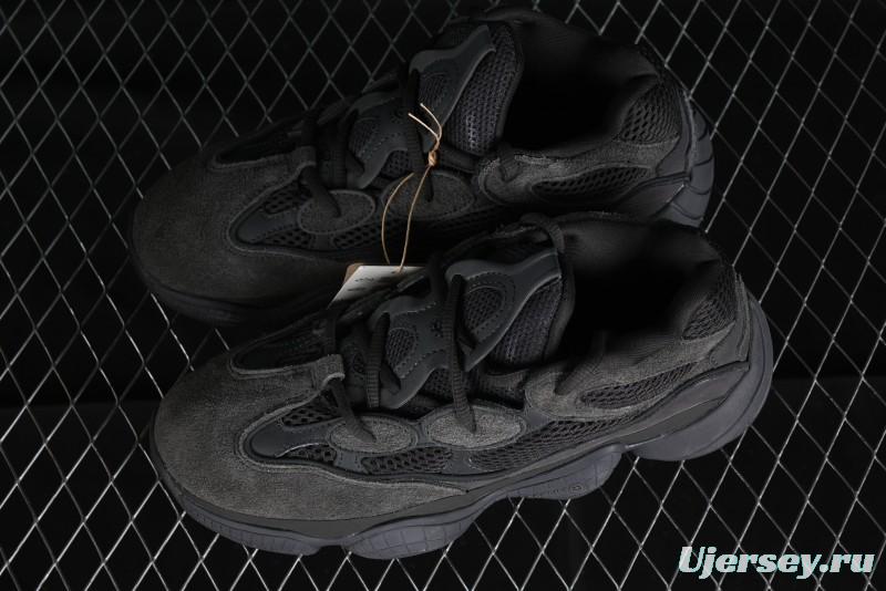 Adidas Yeezy 500 Black Casual Running Shoes - F36640