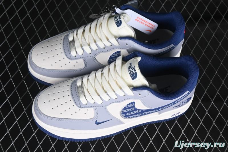 Nike Air Force 1 '07 Low The North Face x CDG Blue Double Swoosh Casual Sneakers - DM6688-019