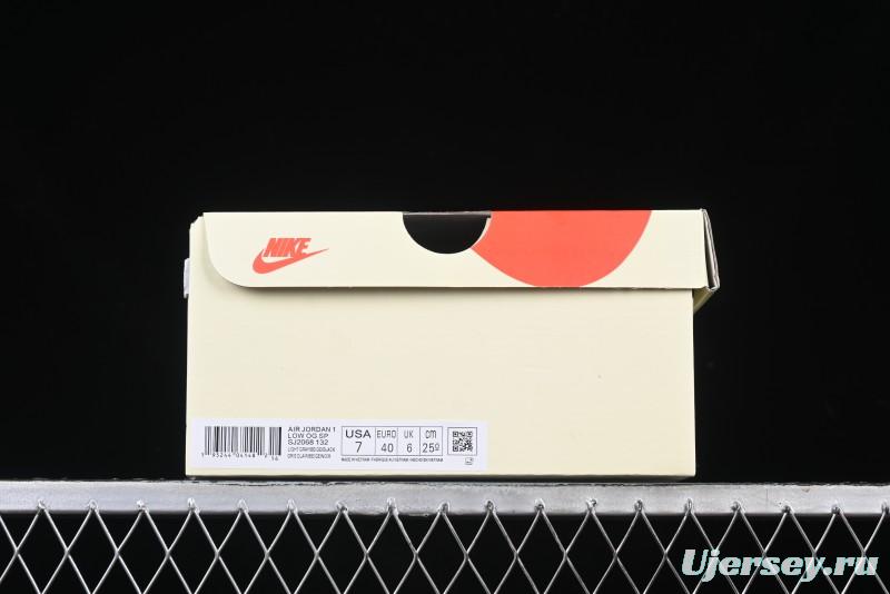 Nike Travis Scott x Fragment Design x Air Jordan 1 Low OG SP AJ1 Retro Sneakers - SJ2068-132