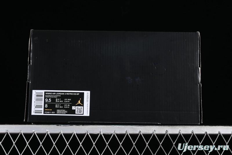 Nike A Ma Maniere x Air Jordan 3 Retro Black Sneakers - FZ4811-001