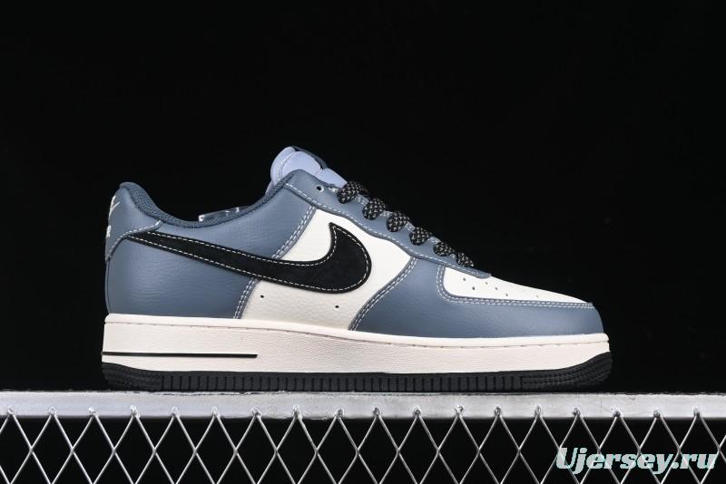 Nike Air Force 1 '07 Low Stussy Collaboration Bright Blue Black Swoosh Low-Top Casual Sneakers - XZ3328-198