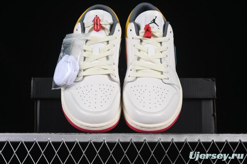 Nike Air Jordan 1 Low AJ1 Mismatch Colorway Low-Top Casual Sneakers - HV4511-133